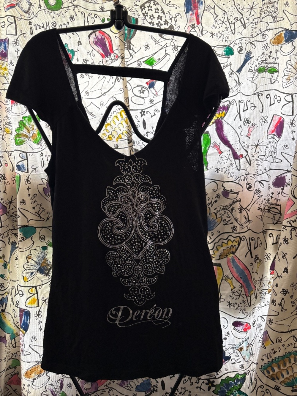 Dereon rayon/ spandex cap sleeves top